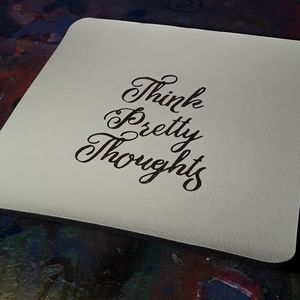 'Think Pretty Thoughts' Faux Leather Mousepad